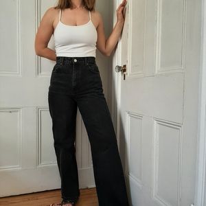 Zara Wide Leg Black Jeans